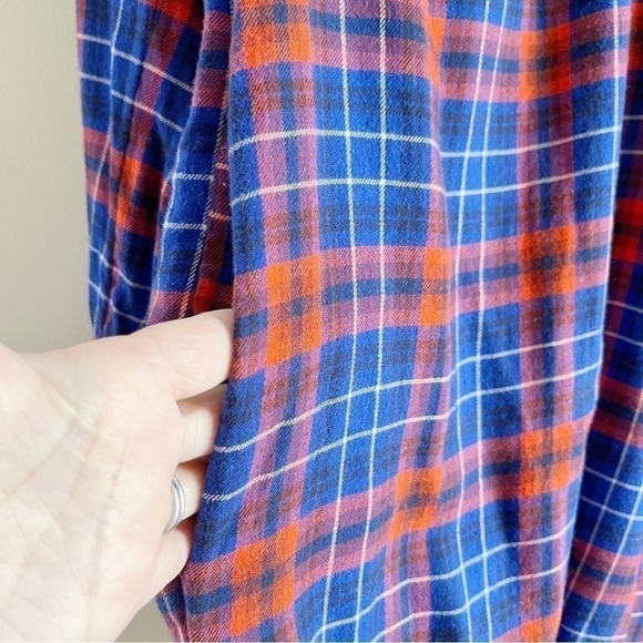 J.Crew Flannel Shirt Dress with‎ Pockets in Red & Blue Plaid, Size XS - Picture 10 of 14